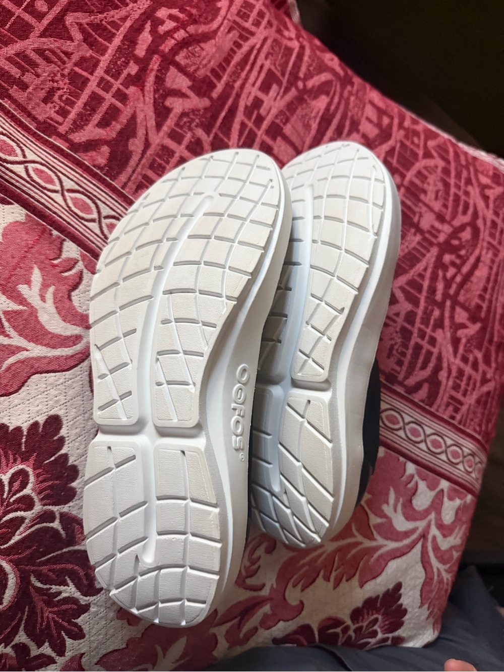 OOFOS Black Slip-On Platform Sneakers with White Sole - Picture 9 of 11